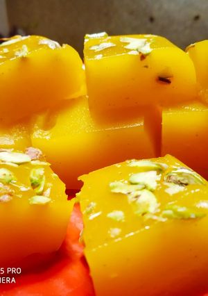 A picture of Custard Powder Burfi.