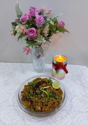 A picture of Mutton mince do pyaza.