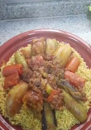 صورة لوصفة الارز بالخضر
