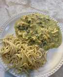 Pollo a la crema verde