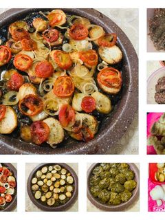 صورة لوصفة لحمة على ورق عنب 🍇 مع البطاطا 🥔 المقليه