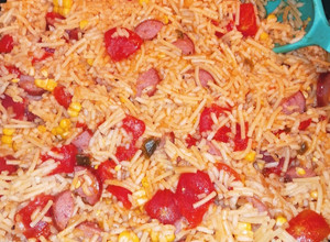 A picture of Mexican Jambalaya Rice.