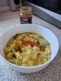 Sült zöldséges paneer curry-mango chutney val