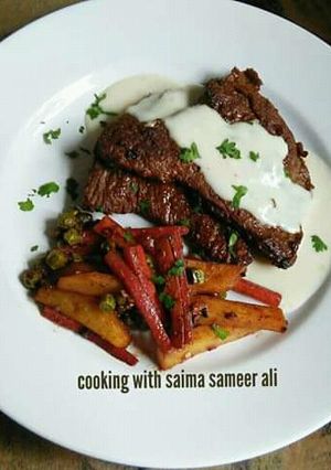 A picture of Beef steaks #cookpadramadan.