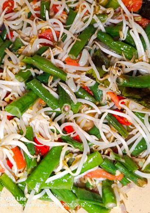 Foto resep Oseng tauge dan kacang panjang simple