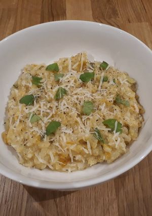A picture of Slow cooker butternut squash risotto.