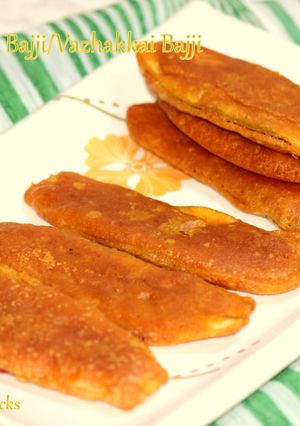 A picture of Raw Banana Bajji/Vazhakkai Bajji.