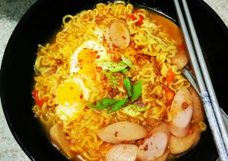 Resep Indomie rasa korea Anti Gagal