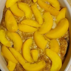 A picture of Cookie and Peach dessert.