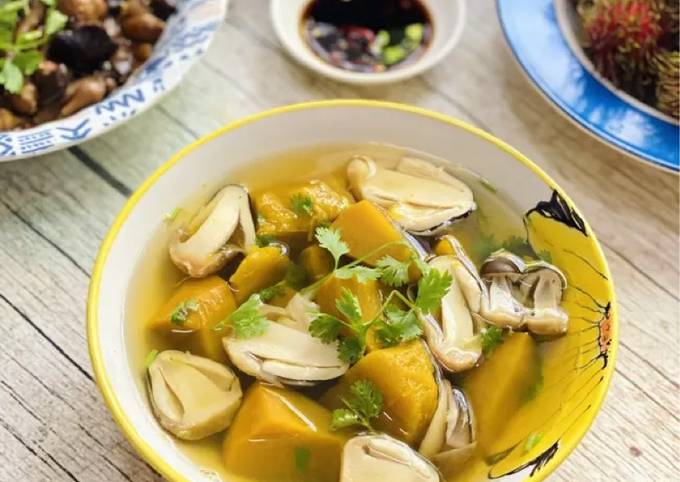 canh nấm hầm bí chay ngoc linh