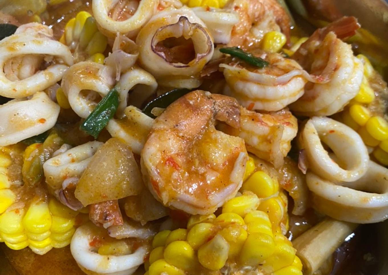 Cumi Udang saus Padang