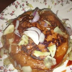 A picture of Special Egg Pav bhaji oil free.