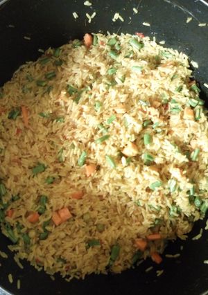 A picture of Vegetables tumeric rice.