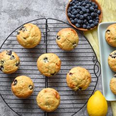 A picture of Morning blueberry muffins.