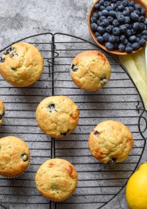 A picture of Morning blueberry muffins.