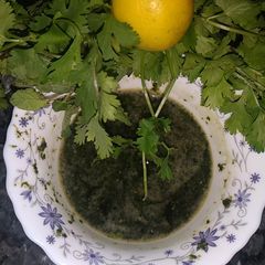 A picture of Dhaniya Coriander chutney.