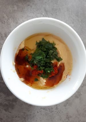 Una foto de Hummus de garbanzos