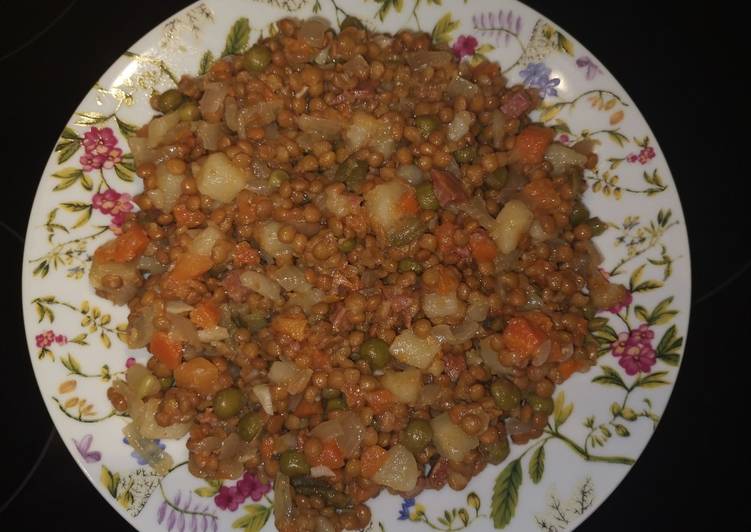 Lentejas con chorizo y verduras