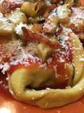 Tortelloni ripieni alla Norma con guanciale e ricotta salata