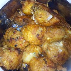 Yam egg koftas A picture of Yam egg koftas.