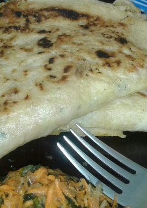 Una foto de Omelette o tortilla..... De huevo y maizena