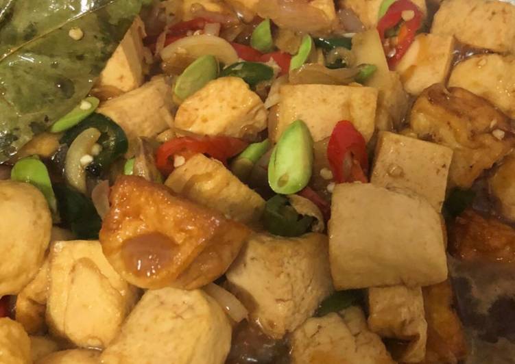 Resep Oseng Tahu cabe petai Anti Gagal