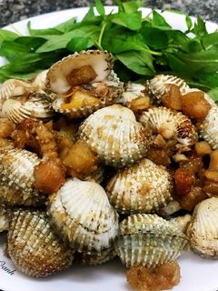 Hình của món Sò Huyết Xào Tỏi.