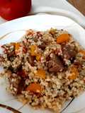 Mușchiuleț de vită cu bulgur, morcov și praz