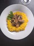 Risotto de Zapallo con champiñones al PilPil