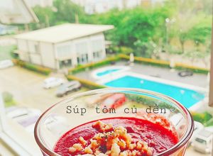 Hình của món Súp tôm củ dền.