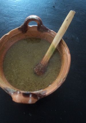 Una foto de Salsa verde de espinacas o quelites  para birria las correa, Jalisco México