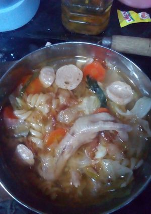 Foto resep Sup ceker bakso dan sambal kecap