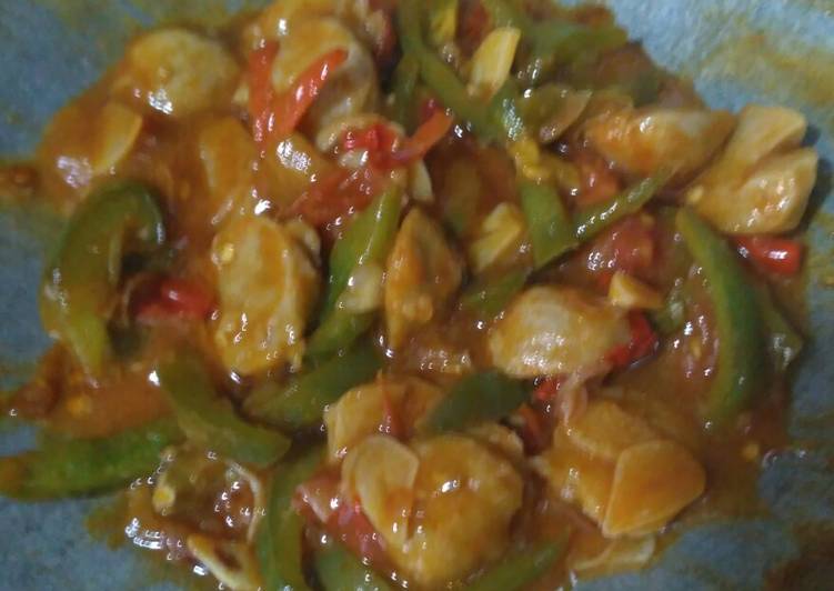 Bakso tumis paprika pedas manis