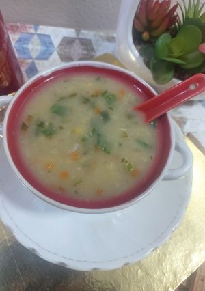 A picture of Pearl barley soup.