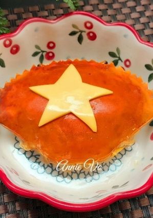 Hình của món Cua farci tạo hình lá cờ.