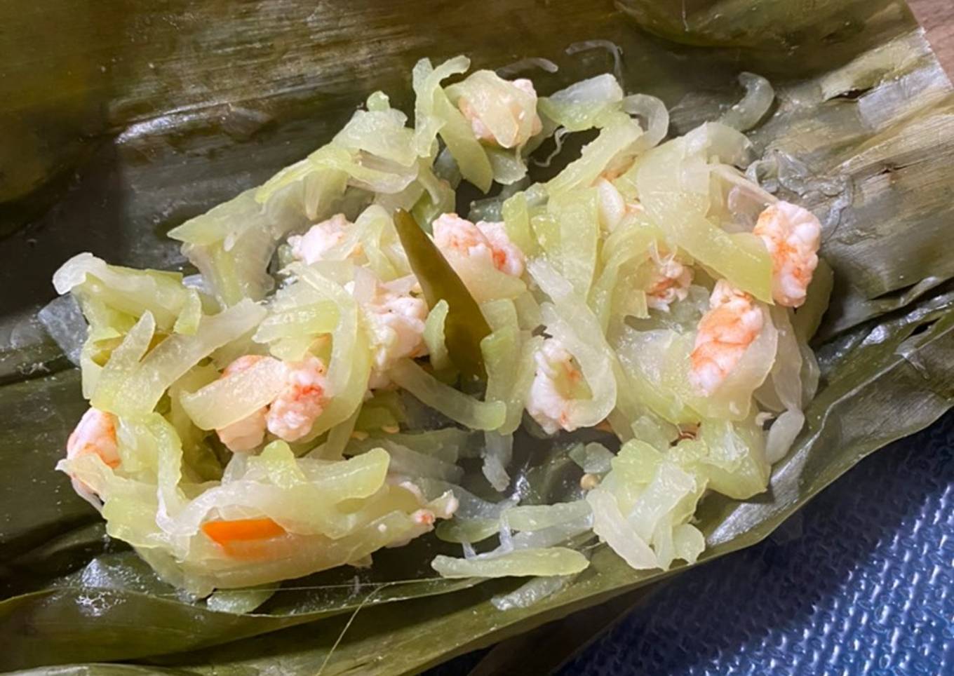Pepes Labu Siam campur Udang