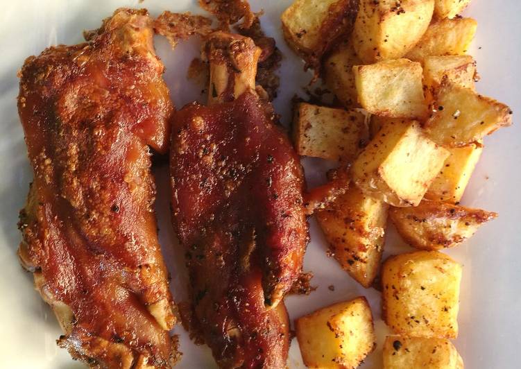 Pies de cerdo al horno crujientes