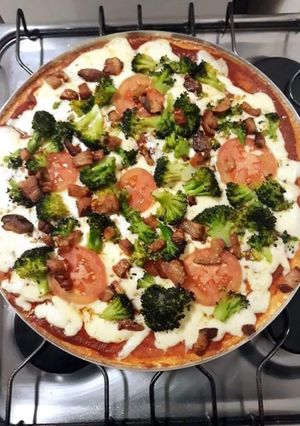 Foto de Pizza proteica sem farinha