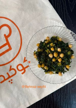 عکسی از دستور خوراک نخود و اسفناج