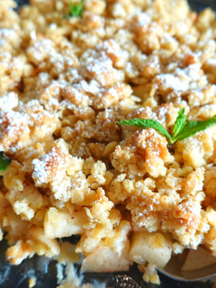 Una foto de Crumble de manzana con avena en 10 min