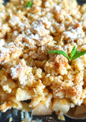 Una foto de Crumble de manzana con avena en 10 min
