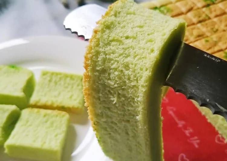 Pandan Ogura Cake Tergebu