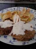 Escalopines de ternera con salsa de queso la Peral