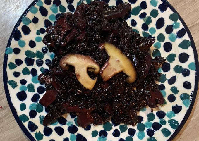 Black rice shiitake mushroom risotto