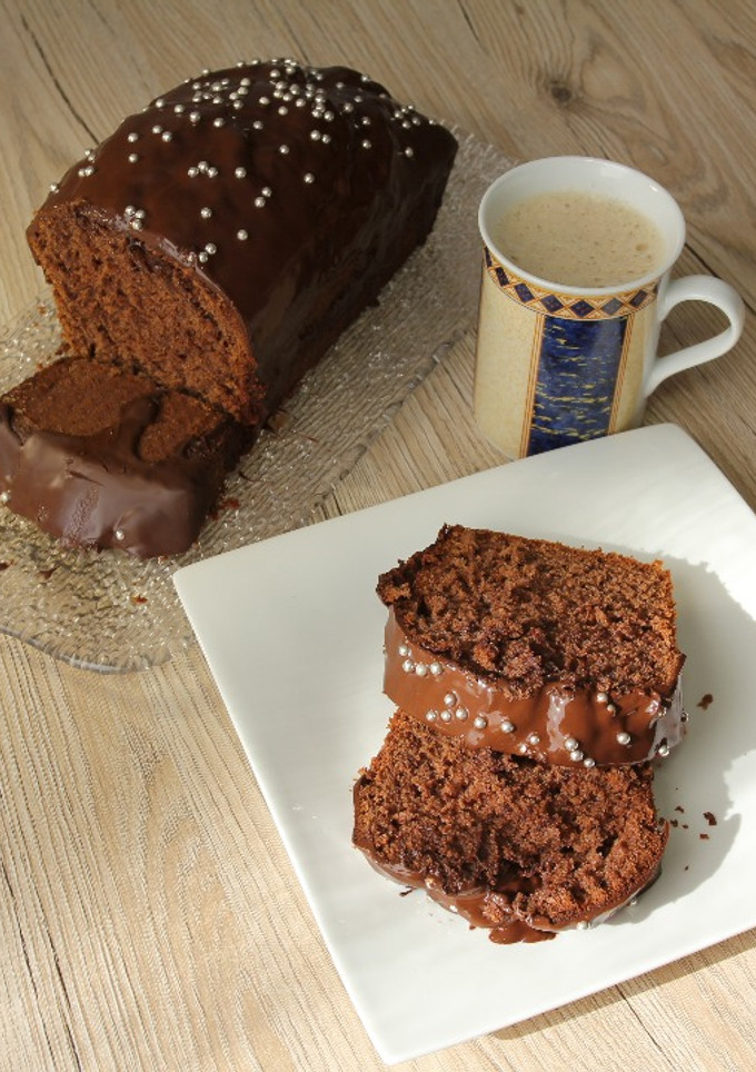Una foto de Pastel de chocolate y plátano