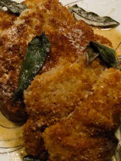 A picture of Crispy pork with brown butter and sage.