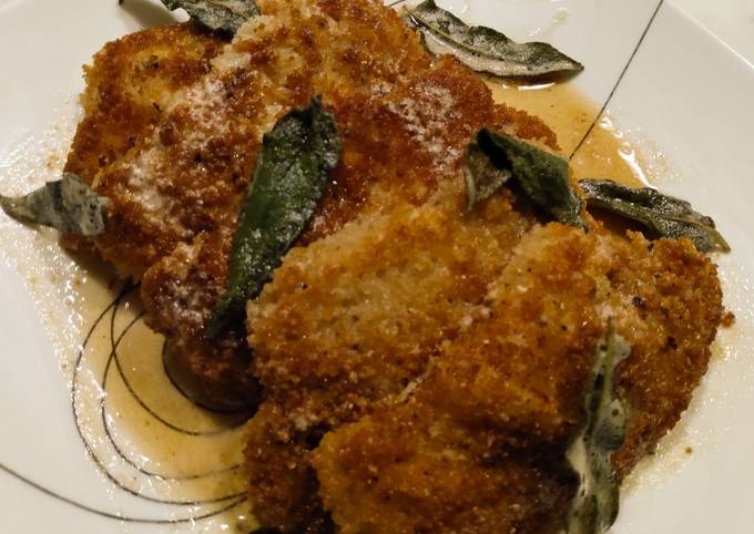 Crispy pork with brown butter and sage