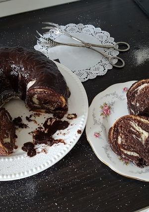 O poză a rețetei Chec zebră.