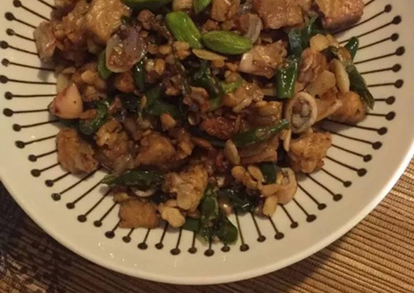 Oseng tempe cumi asin