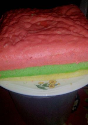 Foto resep bolu kukus pelangi